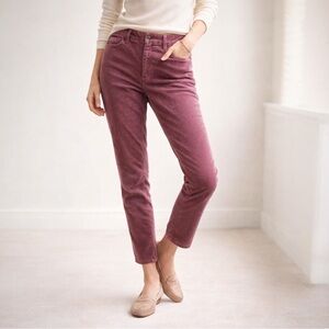 REWASH Mauve Stretch Corduroy Mid-Rise Slim Fit Ankle Pant, Size 7